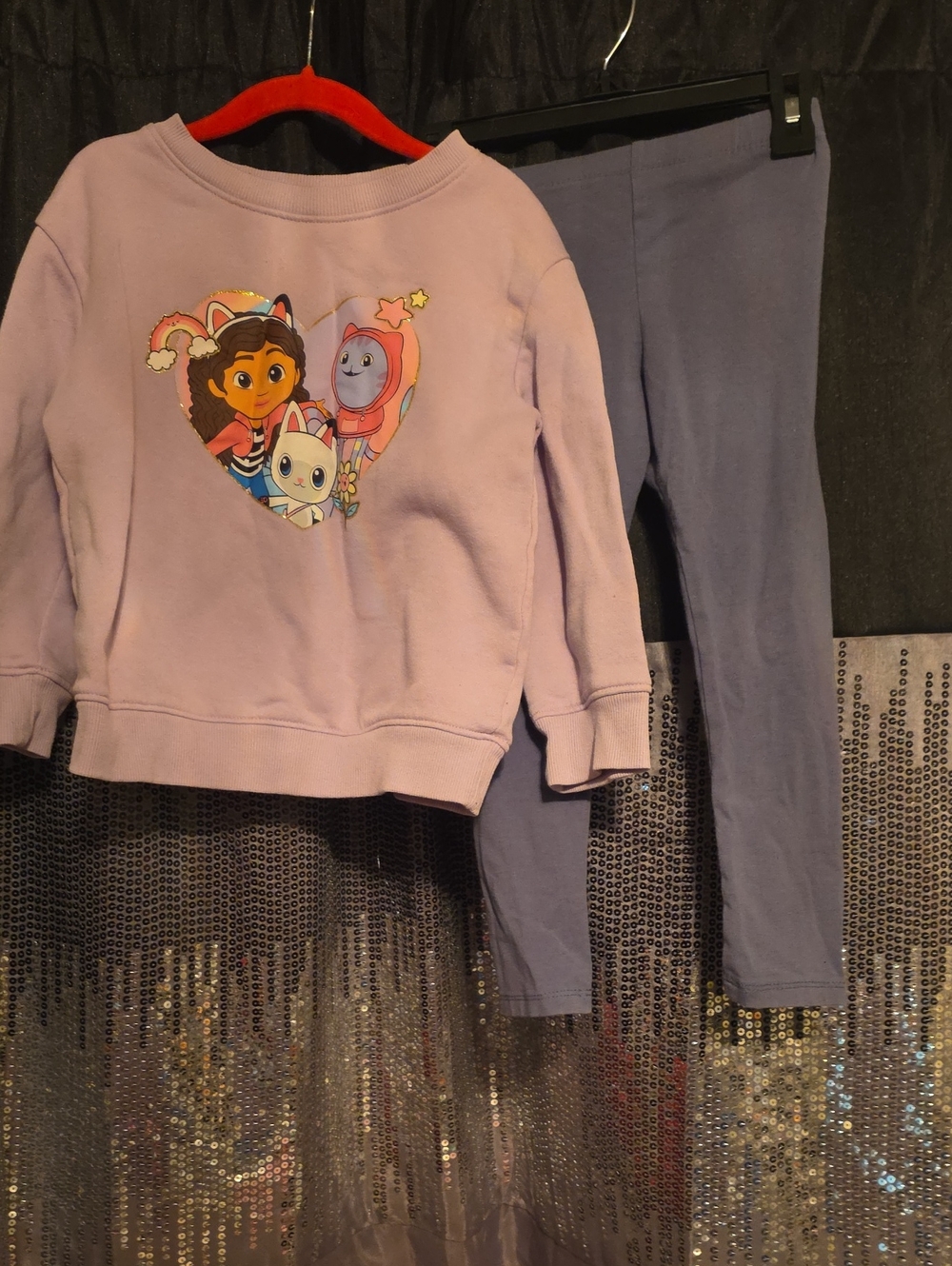 Girls Lavender Character Sweatshirt & Leggings Set
